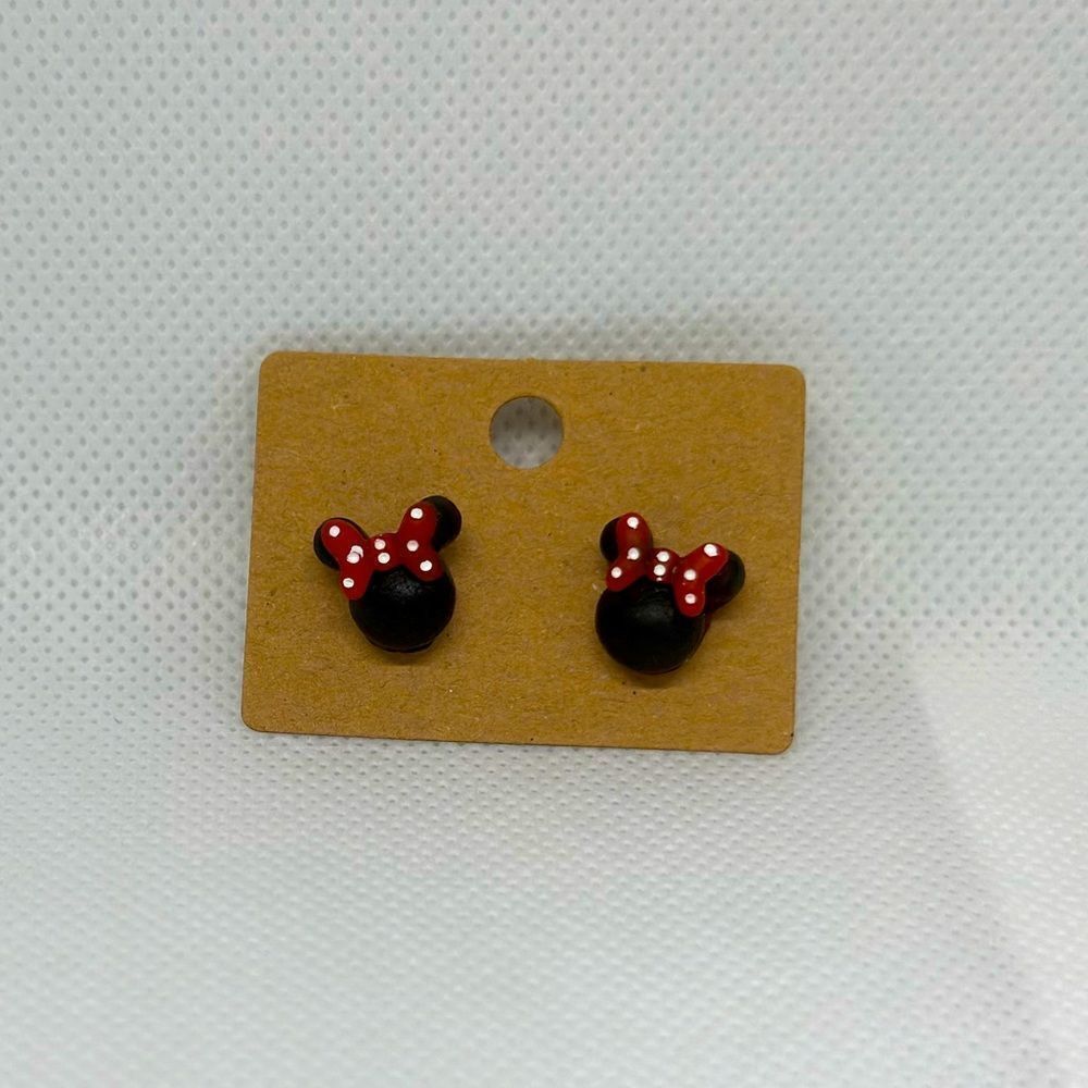 Minnie Mouse Black & Red Stud Earrings